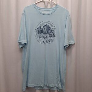 TravisvMathew Men’s XL Light Blue Beach Graphic Tee - 100% Cotton